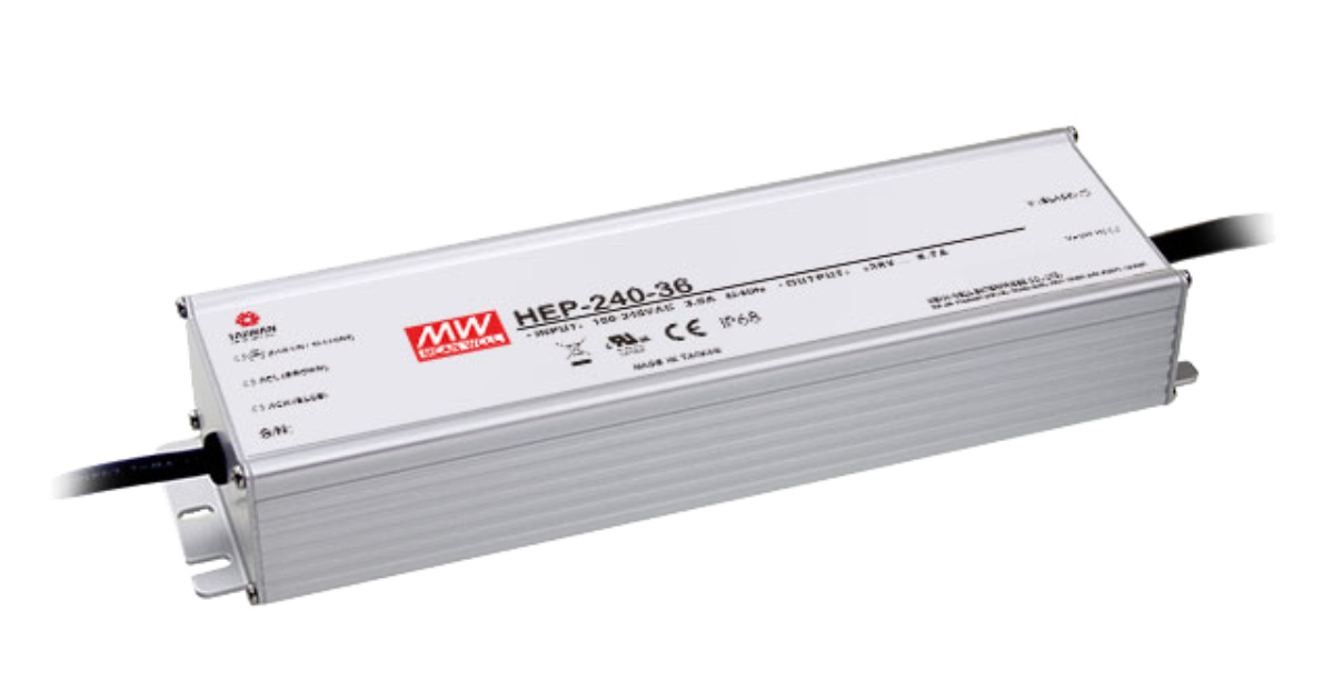 Mean Well HEP-240-24A Bloc D'Alimentation 240W 24V 10A - IP65 Encastrable